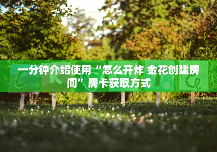 一分钟介绍使用“怎么开炸 金花创建房间”房卡获取方式